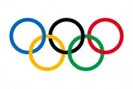 国际奥林匹克委员会五环标志 - 蓝黄黑绿红五色相连的圆环